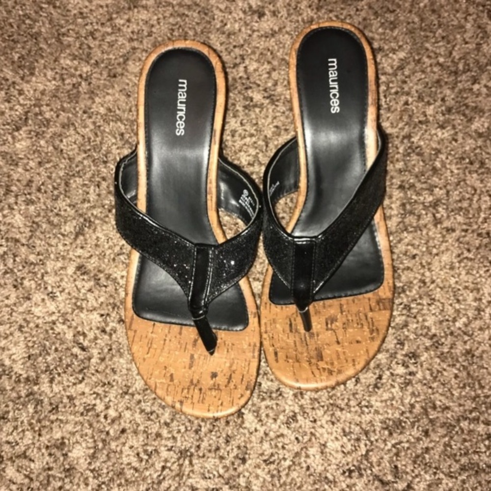 Black glitter wedge